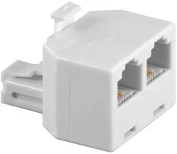Goobay Adaptor modular 6P4C RJ11 tata > 2 x RJ11 mama alb (TEL-0007A)