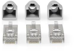 Nedis Set conector de retea FTP Cat 6 RJ45 tata, pass through, gri, 10 bucati, Nedis (CCBW89370GY)