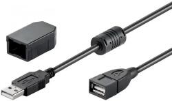 Goobay Cablu extensie USB 2.0 A tata - USB 2.0 A mama, capac protectie, 2m, negru, Goobay (CABLE-USBAM-USBAF-2.0)
