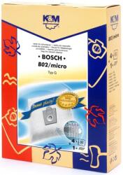 K&M Sac aspirator pentru Bosch/Siemens typ E, D, G, sintetic, 4 saci + 1 filtru, K&M (DUSTBAG-B02-SYN-K&M) - vitacom