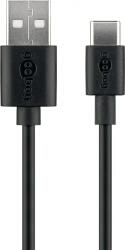 Goobay Cablu USB 2.0 A tata - USB-C, 1m, negru, Goobay (CABLE-USB/USBC-1.0BK-GBAY)