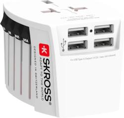 SKROSS Adaptor priza universal Skross cu 4 porturi USB, 1.302961 (ADAPT-PLUG-UNIV/MUV4USB-SKRS)