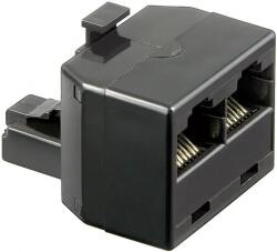 Goobay Adaptor ISDN 8P8C RJ45 tata > 2 x RJ45 mama, negru (TEL-0007-8/8BK)