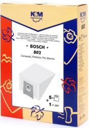 K&M Sac aspirator pentru Bosch/Siemens typ E, D, G, hartie, 5 saci + 1 filtru, K&M (DUSTBAG-B02-PAP-K&M) - vitacom