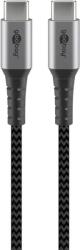 Goobay Cablu USB-C - USB-C, 1m, gri/argintiu, textil, Goobay (CABLE-USBC/USBC-1GY01-GBAY)