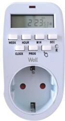 Well Priza programabila digitala Well, pentru interior, setare min 1 secunda (TIMER-DIG-01-WL)