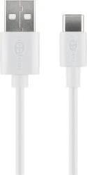 Goobay Cablu USB 2.0 A tata - USB-C, 1m, alb, Goobay (CABLE-USB/USBC-1.0WE-GBAY)