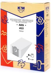 K&M Sac aspirator AEG GR 22/24/25, hartie, 5 saci + 1 filtru, K&M (DUSTBAG-A22-PAP-K&M)