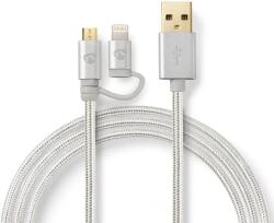 Nedis Cablu USB 2.0 A tata - micro USB, Lightning, 1m, Nedis (CCTB39400AL10)
