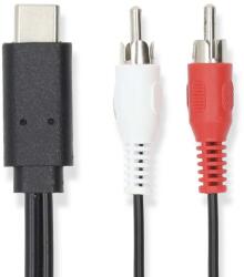 Nedis Cablu-USB-3.2-Gen-1-USB-C-tata-2x-RCA-tata, -1m, -negru, -Nedis (CCGL64240BK10)