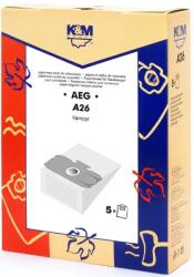 K&M Sac aspirator AEG GR. 12, 15, hartie, 5 saci + 1 filtru, K&M (DUSTBAG-A26-PAP-K&M) - vitacom