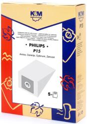K&M Sac aspirator Philips FC 8344, hartie, 5X saci, K&M (DUSTBAG-P15-PAP-K&M)