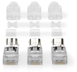 Nedis Set conector de retea FTP Cat7 RJ45 tata, pass through, gri, 10 bucati, Nedis (CCBW89390GY)