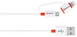 SKROSS Cablu-USB-2.0-A-tata-micro-USB, -lightning, -1m, -alb, -Essentials-Line-Skross (CABLE-USB/UUSB/L-1.0WE-SKRS)