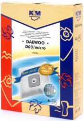 K&M Sac aspirator Daewoo RC300, sintetic, 4X saci, K&M (DUSTBAG-D03-SYN-K&M)