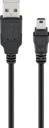 Goobay Cablu USB 2.0 A tata - mini USB B HS tata 5p, 1.8m, negru, Goobay (CABLE-USBM/MUSBM-1.5BK-GBAY)