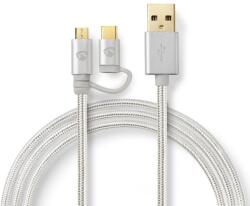 Nedis Cablu-USB-2.0-A-tata-micro-USB, -USB-C, -1m, -Nedis (CCTB60610AL10)