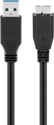 Goobay Cablu HDD extern USB 3.0 A tata - USB 3.0 micro tata (tip B), 1.8m, negru, Goobay (CABLE-USB3.0-A/UB-1.8BK)