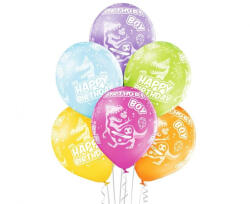  Birthday Boy Dinosaur léggömb, lufi 6 db-os 12 inch (30 cm) (MLG003017) - decorit