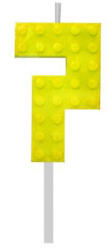 Építőkocka 7-es Yellow Blocks tortagyertya, számgyertya (MLG132781E) - decorit