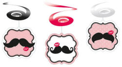 Mustache, Bajusz szalag dekoráció 6 db-os szett (DPA998553) - decorit