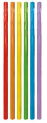  Színes Multicolor műanyag szívószál 6 db-os (PNN94610)
