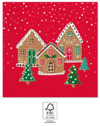 Karácsonyi Gingerhouses szalvéta 20 db-os 33x33 cm FSC (PNN95378)