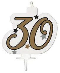 Happy Birthday Gold Milestone tortagyertya, számgyertya 30-as (PNN95630) - decorit