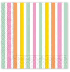 Színes Pastel Stripes szalvéta 20 db-os 33x33 cm FSC (PNN96733)