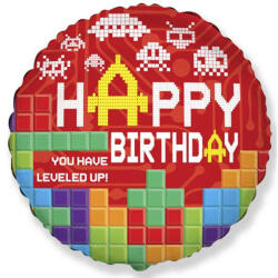 Lego mintázatú Happy Birthday Bricks fólia lufi 48 cm (MLG312577)