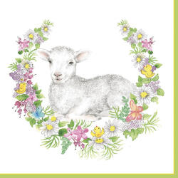  Húsvét Wreath with Lamb szalvéta 20 db-os 33x33 cm (PKK045538)
