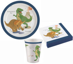 Dinoszaurusz Happy party szett 36 db-os 23 cm-es tányérral (DPA001193)