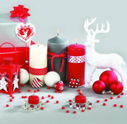 Karácsony Red Composition szalvéta 20 db-os 33x33 cm (PKK029972) - decorit