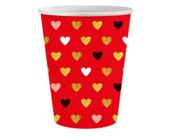 Szerelem XOXO Red papír pohár 6 db-os 250 ml (MLG165739) - decorit