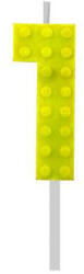  Építőkocka 1-es Yellow Blocks tortagyertya, számgyertya (MLG132632E) - decorit