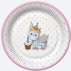  Unikornis Sweet papírtányér 8 db-os 18 cm (PKK742902) - decorit