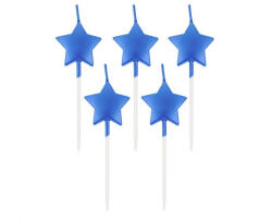  Metallic Blue Star, Kék csillag tortagyertya, gyertya szett 5 db-os (MLG129977)