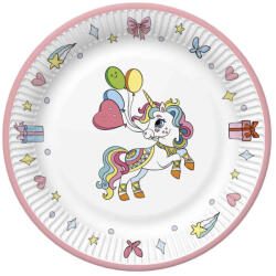 Unikornis Colourful papírtányér 8 db-os 22, 7 cm (PKK758538) - decorit