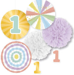 Első születésnap Rainbow függő dekoráció 5 db-os (DPA9913412) - decorit