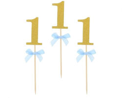 Blue 1st Birthday díszítő pálca 10 db-os (MLG134063)