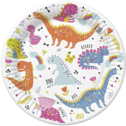  Dinoszaurusz Funny papírtányér 8 db-os 18 cm (PKK050792)