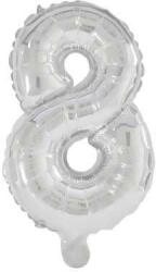 Mini 8-as Silver szám Fólia lufi 33 cm (PNN89805) - decorit