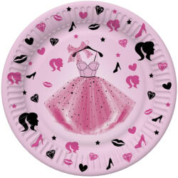  Lányos Party Dress papírtányér 8 db-os 22, 7 cm (PKK761132)