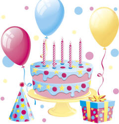 Happy Birthday Cake with Balloons szalvéta 20 db-os 33x33 cm (PKK046047)