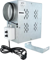 Dalap Csendes csőventilátor termosztáttal, fordulatszám-szabályozóval és zajszigeteléssel Ø 150 mm (17018)