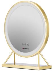 Humanas HM04 kerek álló smiktükör, 40 cm átmérő, LED, integrált érintő gombok, 3 színhőmérséklet, arany (HUHS2855 GOLD) - digitalgo