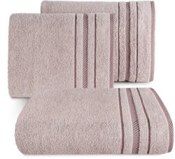  Koral pamut törölköző jacquard csíkos szegéllyel Pasztell rózsaszín 30x50 cm (424246)