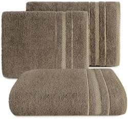  Koral pamut törölköző jacquard csíkos szegéllyel Barna 50x90 cm (424241)