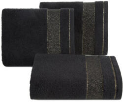 Nessy pamut törölköző vastag fényes csíkkal Fekete 50x90 cm (453215)
