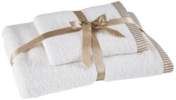  2db-os törölköző szett csíkos szegéllyel Krémszín (425157)